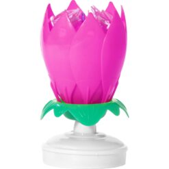 Spinning Flower Musical Candle: Pink