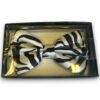 White Zebra Stripe Costume Bow Tie