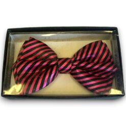 Pink Striped Costume Bow Tie