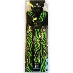 Green & Black Zebra Stripe Suspenders