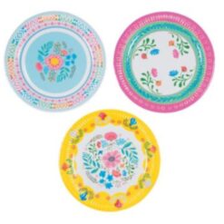 Boho Floral Mix Plates 9" 12CT 3 Designs