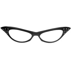 50's Cateyes Rhinestone Glasses Black