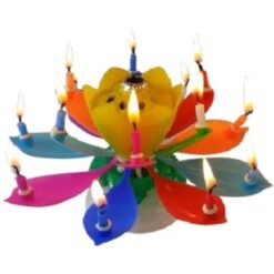 Rainbow Flower Musical Candle