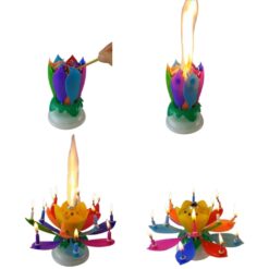 Rainbow Flower Musical Candle