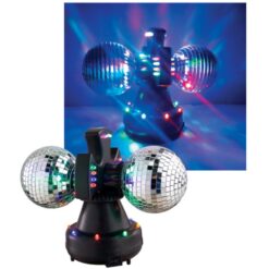 Mirrored Ball Kit w/Twin Rotating Mirrored Balls & 30 Multi-Colored LEDS
