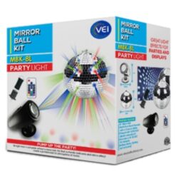Mirror Ball Party Kit 8" Battery Operated