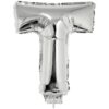 16&Quot; Ltr Silver T Foil Balloon
