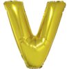 40&Quot; Ltr Gold V Foil Balloon