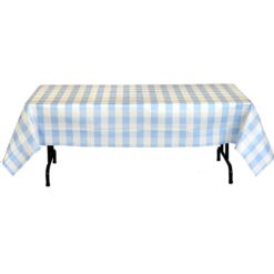 Light Blue & White Plaid Tblcvr 54x108