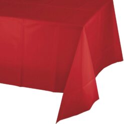 Red Premium Plastic Tablecover 0.075mm 54"x108"