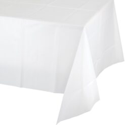 White Premium Plastic Tablecover 0.075mm 54"x108"