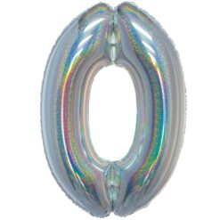 40" NBR Silver Holographic #0 Balloon