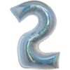 40&Quot; Nbr Silver Holographic #2 Balloon