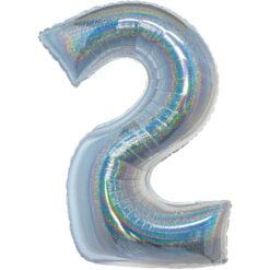 40" NBR Silver Holographic #2 Balloon