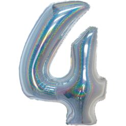 40" NBR Silver Holographic #4 Balloon