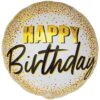 18&Quot; Rnd Happy Birthday Gold Dots Balloon