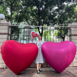 65" Giant Red Heart Shaped Foil Balloon