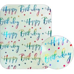 Happy Birthday Rainbow Dots Hot Stamp Gift Wrap 24"x50'