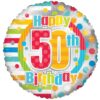 18&Quot; Rnd 50Yo Birthday Polka Dots Foil Balloon