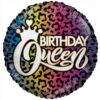 18" RND Birthday Queen Rainbow Cheetah Mylar Balloon 2 18&Quot; Rnd Birthday Queen Rainbow Cheetah Mylar Balloon