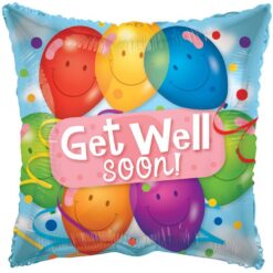 18" SQR Get Well Soon w/Balloons