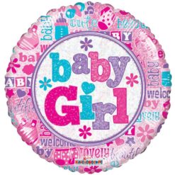 18" RND Baby Girl Hologram BLLN