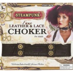 Steampunk Faux LTR/Lace Choker