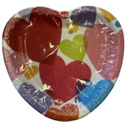 Valentines Colorful Hearts Plates 7" 8CT
