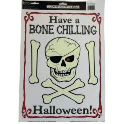 Glow-In-The-Dark WIndow Cling Skull/Bones
