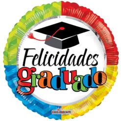 18" RND Felicidades Graduado Colors