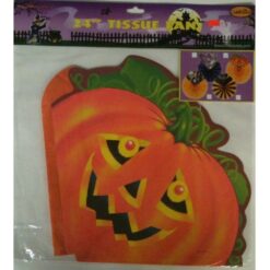 Pumpkin Tissue Fan Hanging Decor 24"