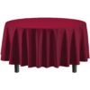 Burgundy Plastic Table Cover 84" Round 1 Burgundy Plastic Table Cover 84&Quot; Round