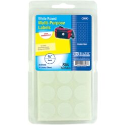 Labels, Round White 3/4" 504PK