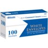 Envelopes #6 3/4 White W/Gum 100Ct