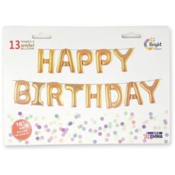 16" SHP Happy Birthday Shiny Gold Set