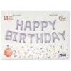 16&Quot; Shp Happy Birthday Shiny Silver Set