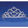 Double Heart Rhinestone Tiara 2" H