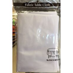 White Fabric Tablecloth Round 96&Quot;