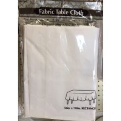 White Fabric Tablecloth Rectangle 56" x 110"