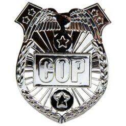 Police Badge Silver Plastic w/Pin