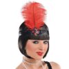 1920's Gatsby Girl Headband Red/Black 2 1920'S Gatsby Girl Headband Red/Black