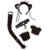Black Cat Ears/Cuffs/Chocker/Tail Kit 2 Black Cat Ears/Cuffs/Chocker/Tail Kit