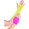 80's Neon Fishnet Gloves 1 Pair Ylw/Pnk 1 80'S Neon Fishnet Gloves 1 Pair Ylw/Pnk