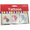 Glitter Conversation Heart Temporary Tattoos. Safe And Non-Toxic.