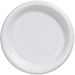 White Plate Plastic Round 7" 20CT