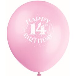 12" 14th Birthday Print Latex Balloons Astd 6CT 13 12&Quot; 14Th Birthday Print Latex Balloons Astd 6Ct