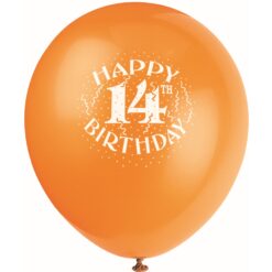 12" 14th Birthday Print Latex Balloons Astd 6CT 11 12&Quot; 14Th Birthday Print Latex Balloons Astd 6Ct