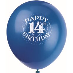 12" 14th Birthday Print Latex Balloons Astd 6CT 10 12&Quot; 14Th Birthday Print Latex Balloons Astd 6Ct