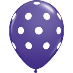 11" Purple w/White Polka Dots 50CT