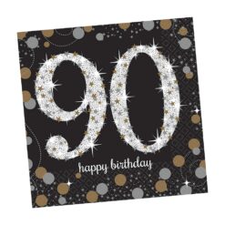 Sparkle Celebration 90th Birthday Napkins Beverage 16CT